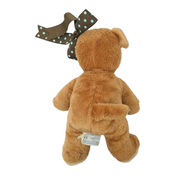 Build A Bear Puppy Dog Plush 13" Stuffed Animal Toy Bent Ears Bow Brown Tan BAB - Picture 5 of 12
